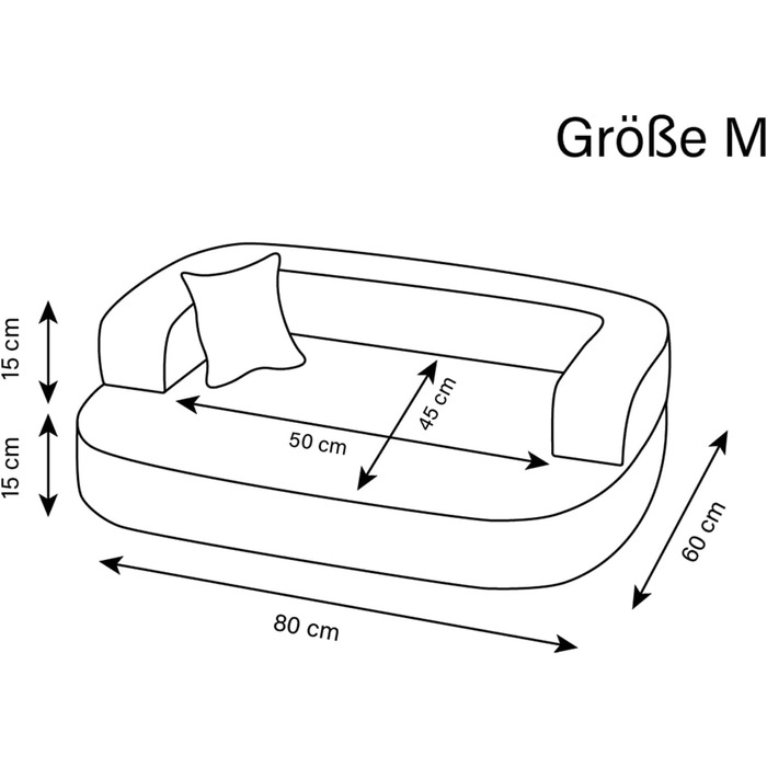 Ортопедичне собаче ліжко Tierlando Sharleen VISCO Plus, 80x60 см, Бордовий, м'яка тканина Тедді