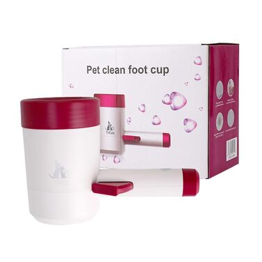 Автоматичний очищувач лап для собак: миска для лап, силікон, портативна, обертається на 360°, для маленьких собак та котів (фіолетовий)