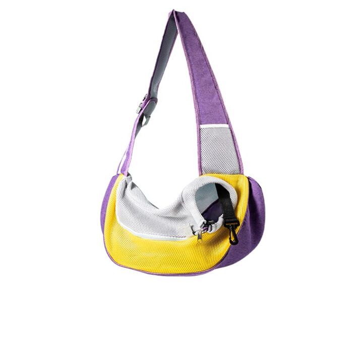 Транспортна сумка для собак, переноска для тварин до 5 кг, регульована, для подорожей на відкритому повітрі (фіолетова, L)