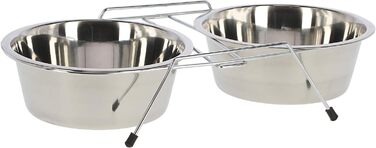 Підставка для мисок для тварин Kerbl, 2x1800 мл, нержавіюча сталь, для котів та собак
