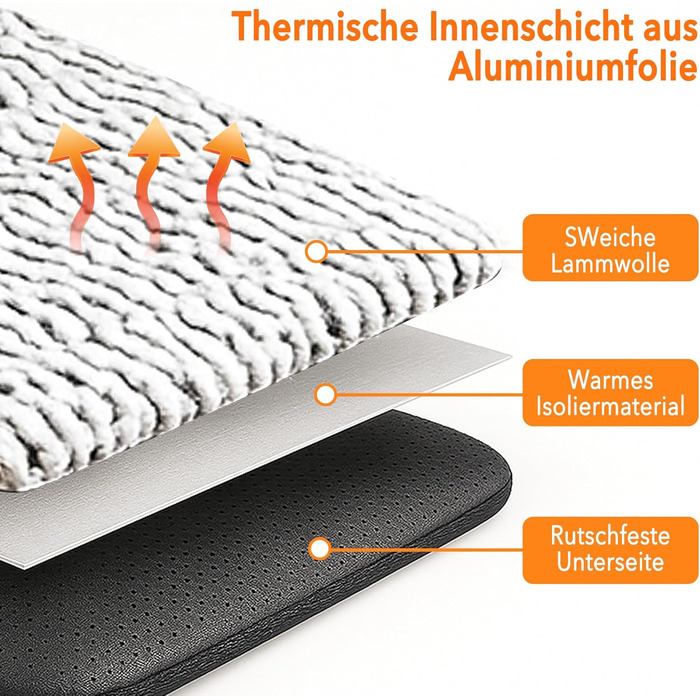 Самогріюча ковдра для собак: 60x90 см, плюшева, без кабелю, тепла та м'яка, миється, не слизька. Підходить для собак та котів, для дому та вулиці. Розміри: 60x90x2 см