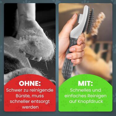 Набір щіток для котів та собак: для короткої та довгої шерсті. Включає ножиці для кігтів, зменшує випадіння шерсті, забезпечує блискуче хутро, легко очищаються натисканням кнопки. (Сірий)