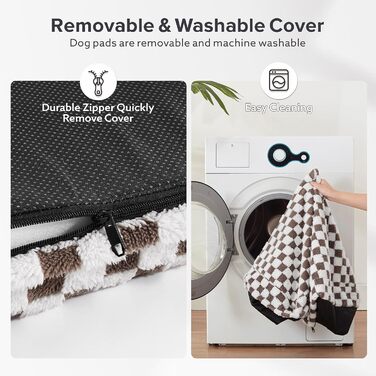 Крісло-ліжко для собак великих порід JOEJOY, ортопедичне, знімний, пральний чохол, плюшеве, сучасне, з піною Memory Foam, 106.7 x 71.1 см