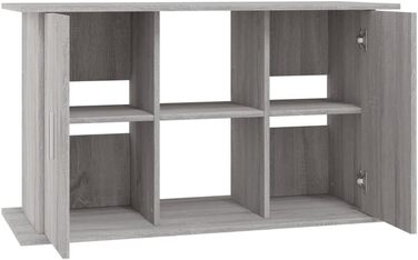 Тумба для акваріума Homgoday з полицями та відсіками, сірий Sonoma, 101x41x58 см, ДСП