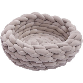 Ручне в'язане ліжко для котів та собак з бавовни, 40 см - тепле гніздо/кошик для домашніх тварин