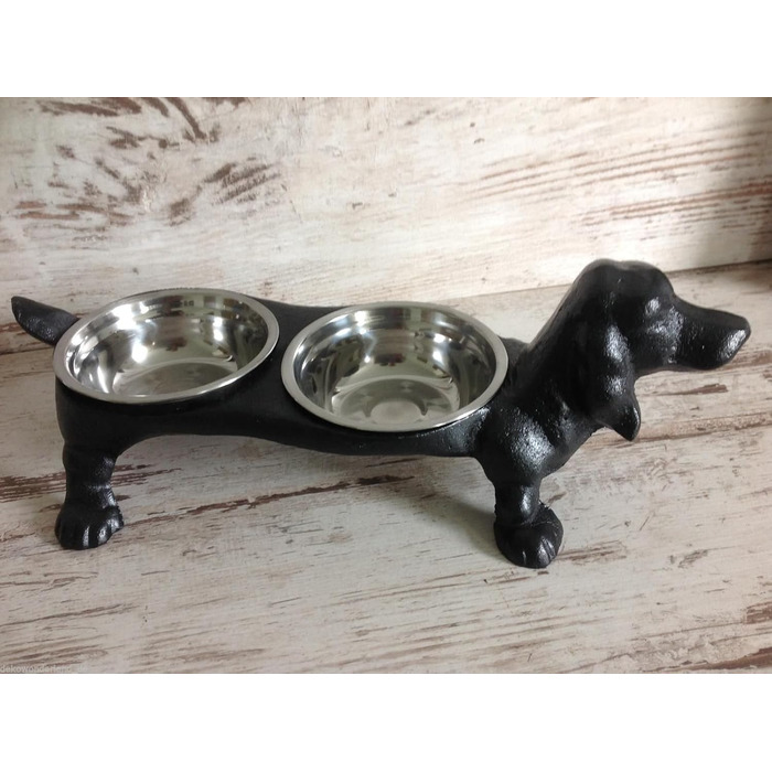 Миска для собак, чаша для корму, годівниця для собак з чавуну, подвійна миска