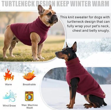 Світшот для собак Mosucoirl: теплий, м'який, для маленьких, середніх та великих собак, XS-4XL, червоний