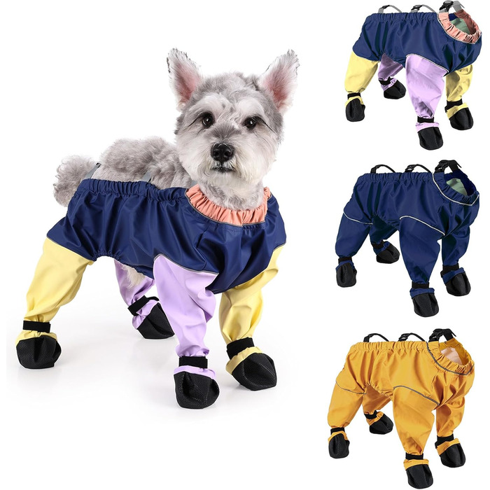 Водонепроникні черевики для собак з захистом від бруду та нековзким покриттям, з підвісними бретелями, для середніх собак, Outdoor, фіолетовий (M)