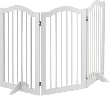 Захисне ворота Relaxdays для собак, 92x154 см, 3 елементи, білий, розкладне