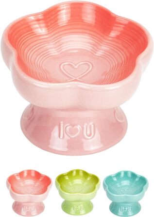 Антишвидкісний набір для собак, миска для їжі для котів та маленьких собак, керамічна миска (Morgenblüte) (Sanfte Liebe)