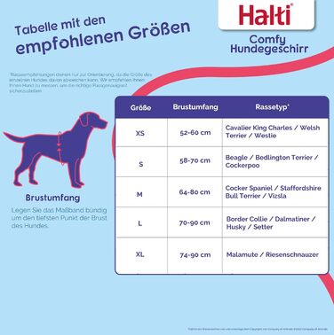 Шлея для собак HALTI Comfy XL з флісовою підкладкою та 3M світловідбивачами, кріпленням спереду і ззаду, для великих собак