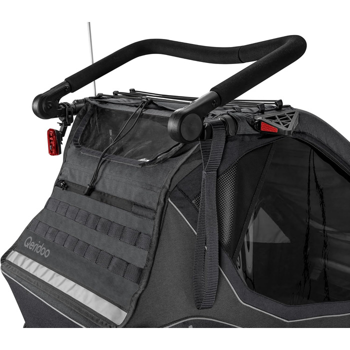 Qeridoo Kidgoo 2 Steel Grey: Причіп для велосипеда 2 дітей з амортизацією та системою ARS | Дитяча коляска-причіп | Складаний дитячий причіп-візок | Qeridoo