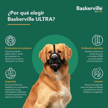 Повідець-намордник Baskerville Ultra №4 для середніх і великих собак, патентований, дозволяє пити, їсти та дихати, запобігає укусам і підбору їжі