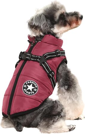 Теплий зимовий жилет для собак BT Bear, водонепроникний, з отвором для повідка, розмір S, фіолетовий