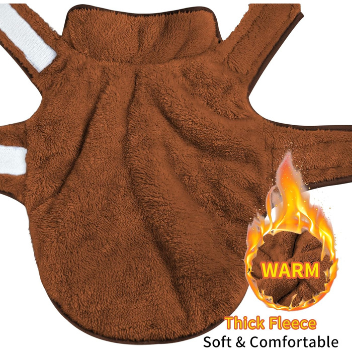 Зимовий теплий одяг для собак Malier, двосторонній, з флісу, для холодної погоди, куртка для собак, вітронепроникний, теплий, для собак, що гуляють снігом, жилет, одяг для домашніх тварин для маленьких, середніх та великих собак (Коричневий, Коричневий Me