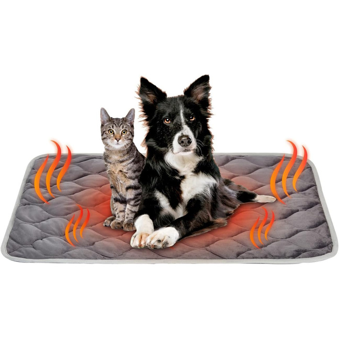 Килимок для домашніх тварин 88x58 см - теплий, енергозберігаючий, з неслизьким дном - 1 шт. сірого кольору