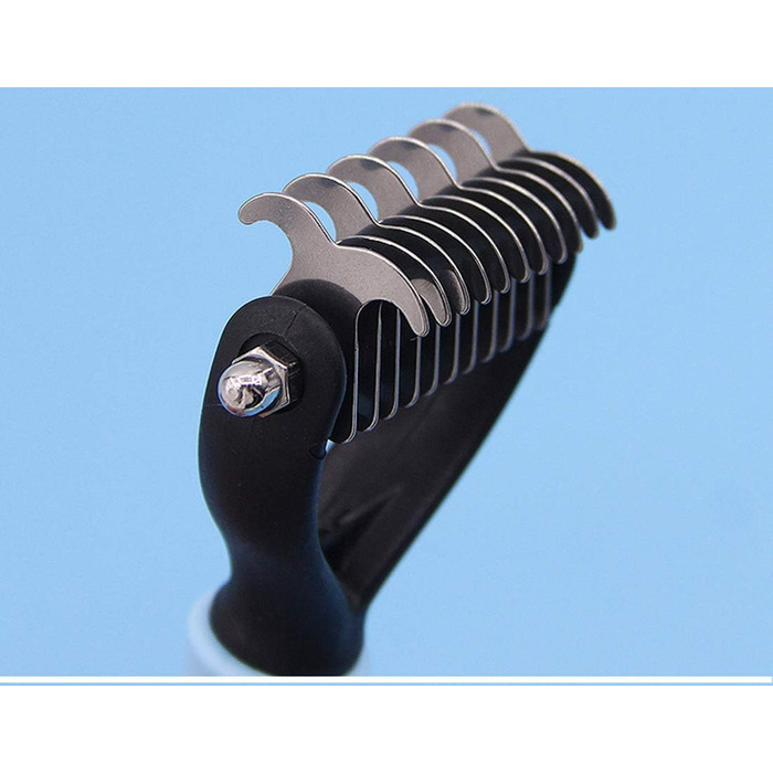 Інструмент для грумінгу собак Dog Dematting: щітка для видалення підшерстка з двосторонньою зубчастою клинком, для собак з короткою та довгою шерстю, рожевого кольору