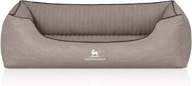 Ортопедичне ліжко для собак Knuffelwuff Columbia XL (105 x 75 см) з легкою очисткою, знімний чохол, для великих, середніх та малих собак (Світло-сірий)