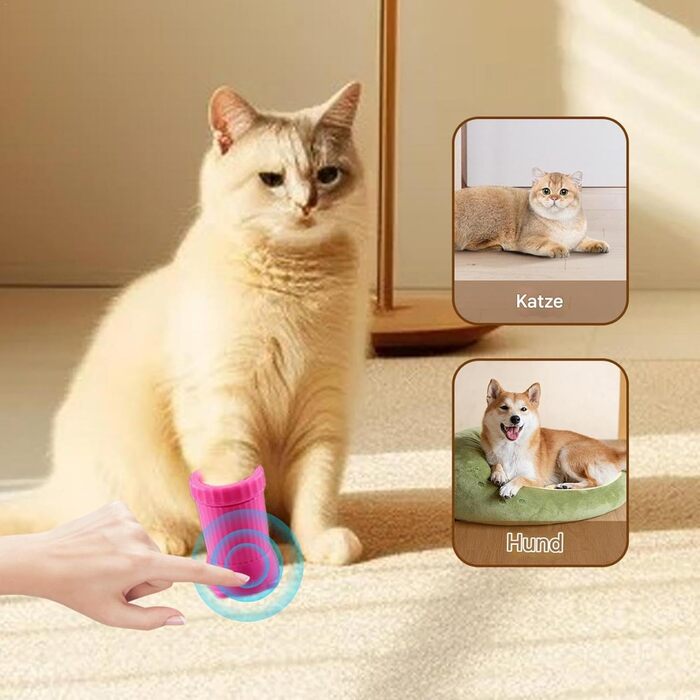 Автоматичний мийник лап для собак та котів Buddy Muddy | USB-зарядка, портативний | Для малих, середніх та великих порід (Рожевий)