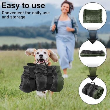 Водонепроникний килимок для собак 90 x 60 см, зручна подорожня ковдра для собак та котів, миється, підходить для подорожей, кемпінгу, авто та дому (зелений)