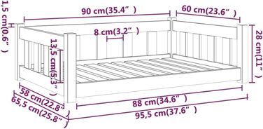 Крісло-ліжко для собак та котів з дерева, 95,5x65,5x28 см, водовідштовхувальне, довговічне