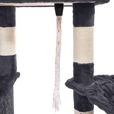 Високий когтеточка-комплекс із лежаком та стовпчиком для кігтів, вежа ZooVentus 101 — 160 см