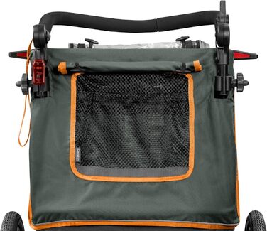 Qeridoo Lynix 1 Forest Green - Причіп для велосипеда, дитячий, на 1 місце, з підвіскою та ременями безпеки | Дитяча коляска-візок, прогулянка, Walker & Bike