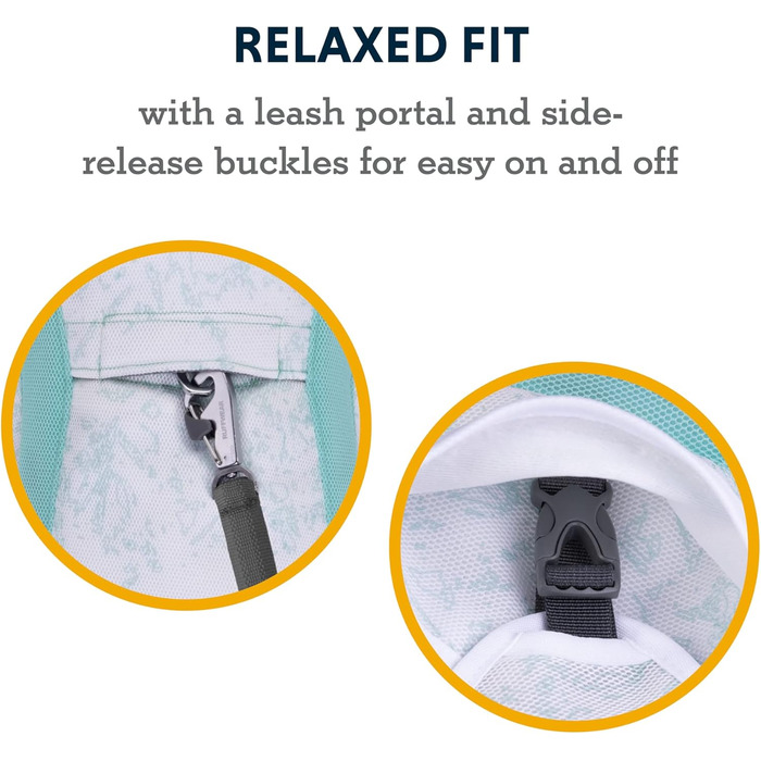 Охолоджувальний жилет для собак RUFFWEAR Swamp Cooler, SPF 50+, захист від сонця, максимальне покриття, отвір для шлейки, для спеки, зелений, розмір M (69-81 см)
