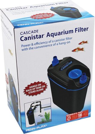Підвісний акваріумний фільтр Penn-Plax Cascade Canistar для прісної та морської води, продуктивність 108 гал/год