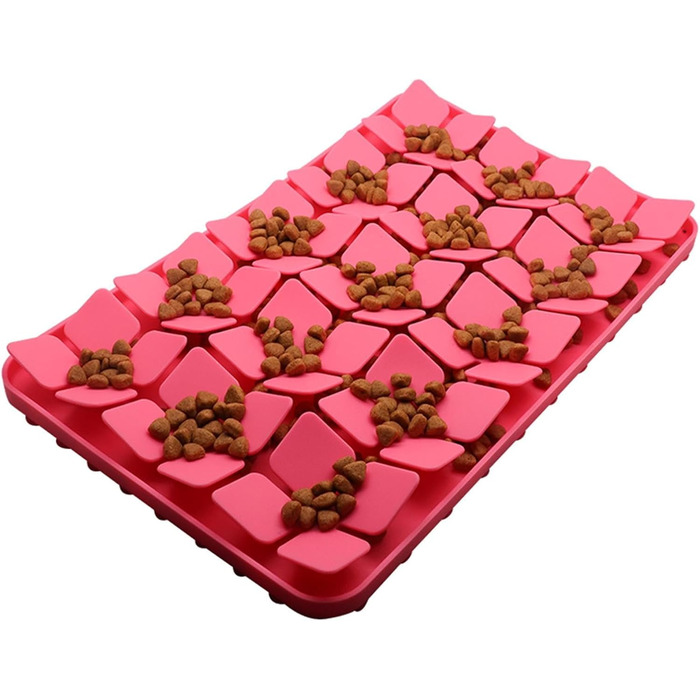 Килимок для котів та собак, силіконовий, повільне годування, проти нудьги, для корму та ласощів (Червоний)