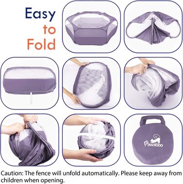 Pawaboo Freigehege для дрібних тварин: водяний, складаний, для кроликів, котів, собак, хом'яків - фіолетовий