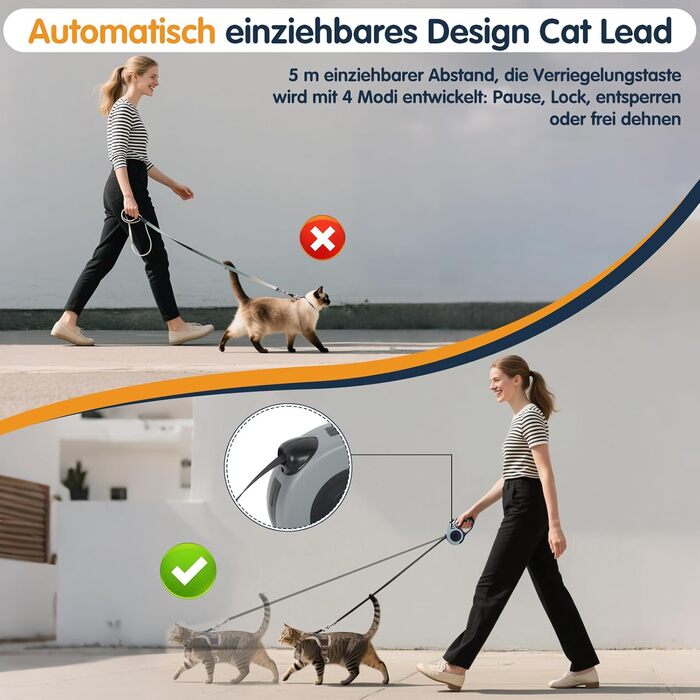 Набір для кота: шлейка та поводок-телескопічний, антизламання, регульована шлейка для кошенят та собак, рожевий