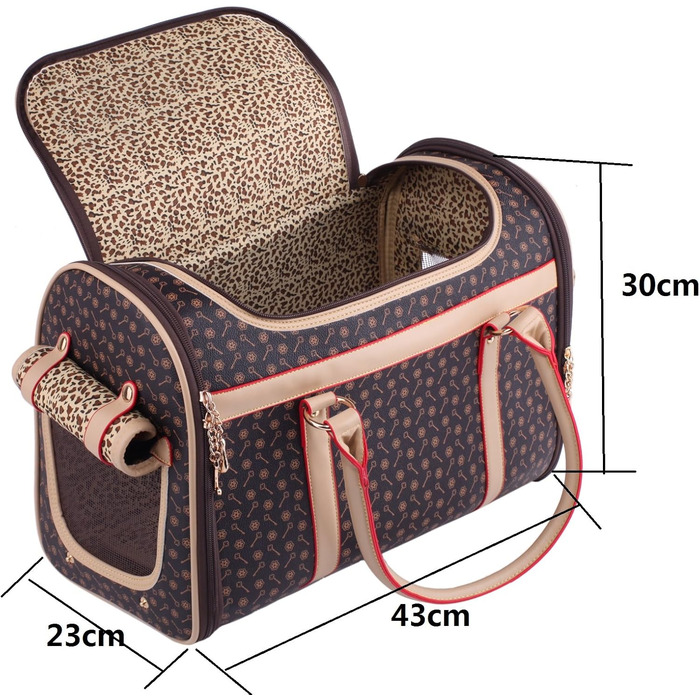 Транспортна сумка для собак та котів BELLAMORE GIFT, 43x30x23 см, для тварин вагою до 5 кг