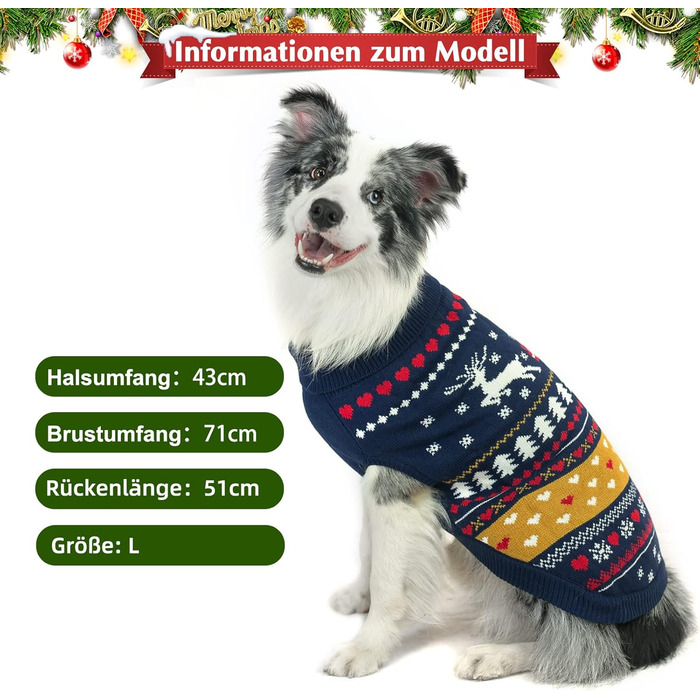 Пуловери для собак PUPTECK: теплі зимові пуловери для малих, середніх собак та цуценят. Зимовий одяг для собак, теплий, кольоровий, класичний, синій.