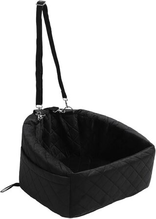 Автокрісло для собак, чорне: безпечне та стабільне автосидіння для маленьких собак, з надійним ременем безпеки