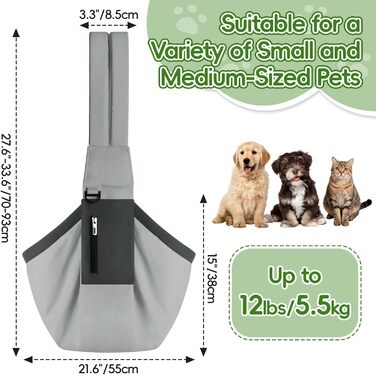 Поводок для собак Bartuke регульований, без рук, для прогулянок з маленькими собаками, зручний та дихаючий, аксесуари для собак, безпечний для подорожей (Зелений) (Сірий)