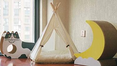 Палатка-будка для собак Little Dove з матрацом, біла (L)