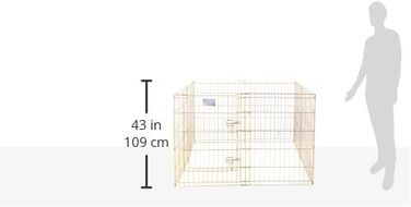 Клітка для собак Midwest Homes for Pets 542-30, металева, розкладна, з дверцятами, 157x157x76 см, золотисто-цинкована