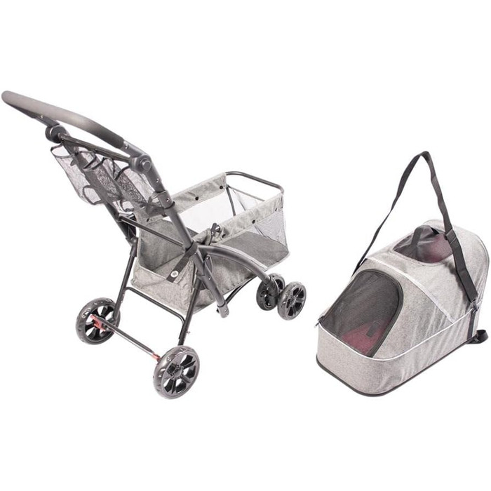 Візок для собак Laroy Group Hundebuggy Pet Buggy Deluxe сірий, 99 x 79 x 49 см, для собак з проблемами мобільності