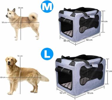 Транспортна сумка для собак та котів, складна, блакитна, розмір M, міцна, дихаюча сітка, комфорт та безпека, 60 x 40 x 40 см, джинсова блакить