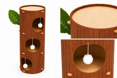 Будник для котів KUNERT, коричневий, круглий (90 см x 37 см x 90 см)