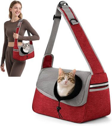 Сумка-переноска для собак та котів ALLSOPETS, виносна сумка-переноска для тварин, до 5 кг, бордовий колір