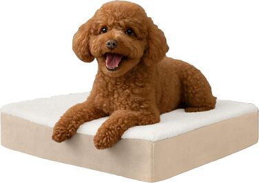 Ортопедичне ліжко для собак Petmaker, 2-шарове, з піною з пам'яті, для великих собак до 45,4 кг, розмір 51x38x10 см, знімний Sherpa-чохол, машинне прання