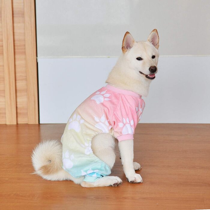 Піжама для собак CuteBone з градієнтом відбитків лап, XL, м'яка та еластична, підходить для маленьких та середніх собак