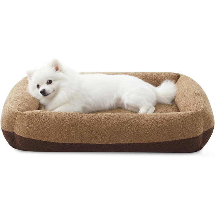 Крісло-лежанка для собак великих порід, XXL, коричневе, знімний чохол, неслизьке, з підголовником, 106x76x20 см