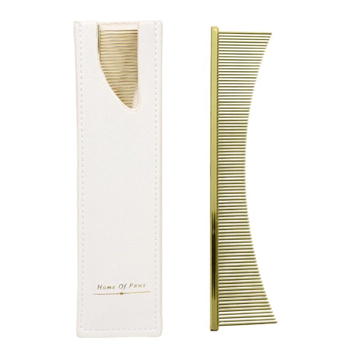 Гребінець для котів Flohkamm - щітка для догляду за шерстю | Аксесуар для домашніх тварин для літніх собак, довгошерстих порід, щоденне використання під час сезонної линьки, для кошенят, золотий колір