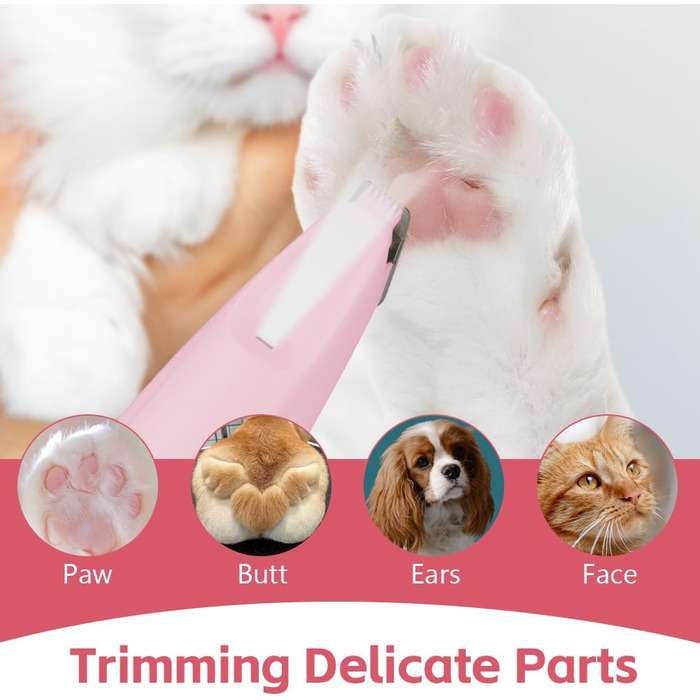 Триммер для догляду за лапами собак OFFCUP: тиха, акумуляторна машинка для грумінгу собак та котів