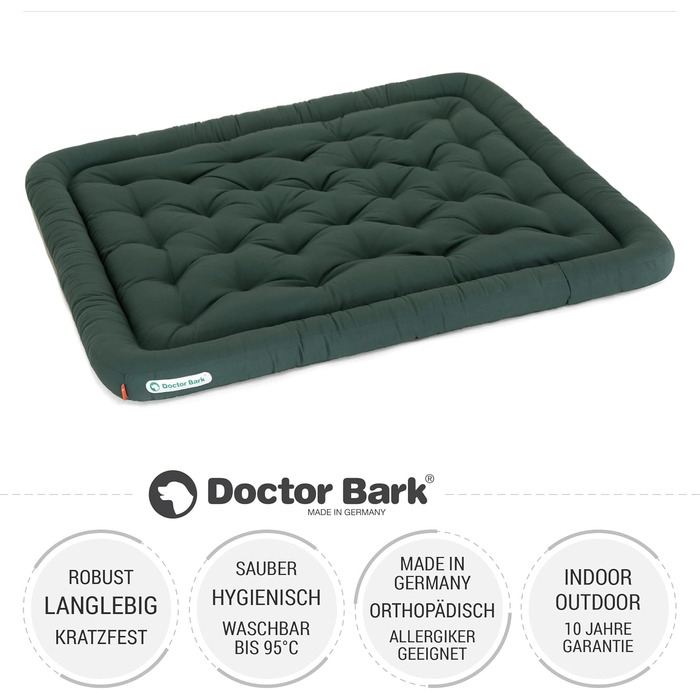 Ортопедична лежанка для собак Doctor Bark, XXL (115x100 см), зелена, гігієнічна та міцна