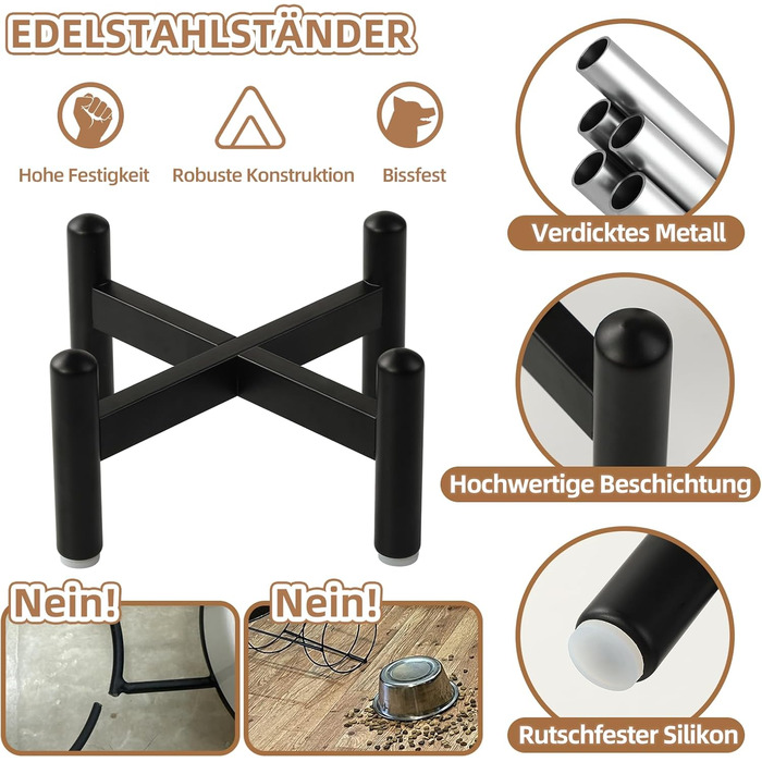 Антислизький годівниця для котів з кераміки з металевим підставкою - Підвищена годівниця проти заковтування - Лабіринтова миска для повільного годування - Рожева миска + метал - Рожевий колір