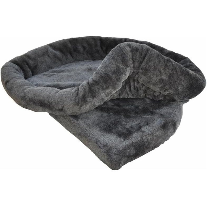 Підвіконна лежанка для великих котів Nanook, м'яка, XXL 60x45x13 см, сіра
